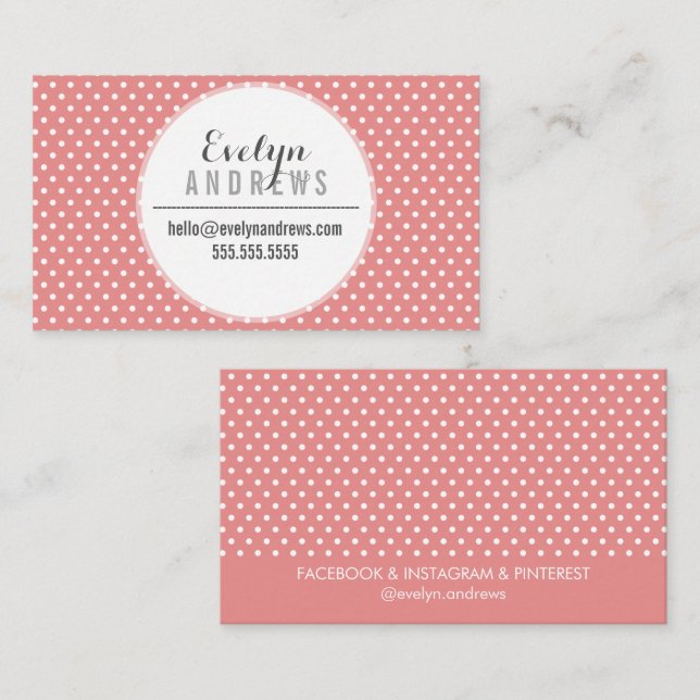 TRENDY EINFACHE SPOT Mini-Polka Punkt niedliche Ko Visitenkarte (Vorne/Hinten)