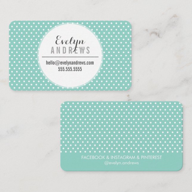 TRENDY EINFACHE SPOT Mini-Polka Punkt niedliche Mi Visitenkarte (Vorne/Hinten)
