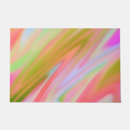 Trendy Einzigartig Pink Blau abstrakte Wellen Fußmatte