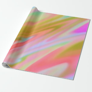 Trendy Einzigartig Pink Blau abstrakte Wellen Geschenkpapier
