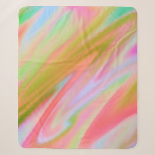 Trendy Einzigartig Pink Blau abstrakte Wellen Sherpadecke (Vorderseite)