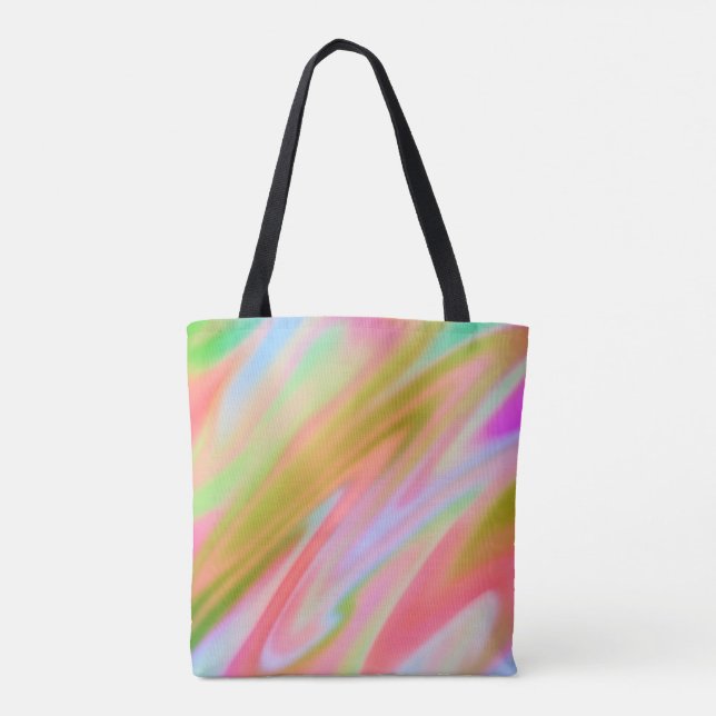 Trendy Einzigartig Pink Blau abstrakte Wellen Tasche (Rückseite)