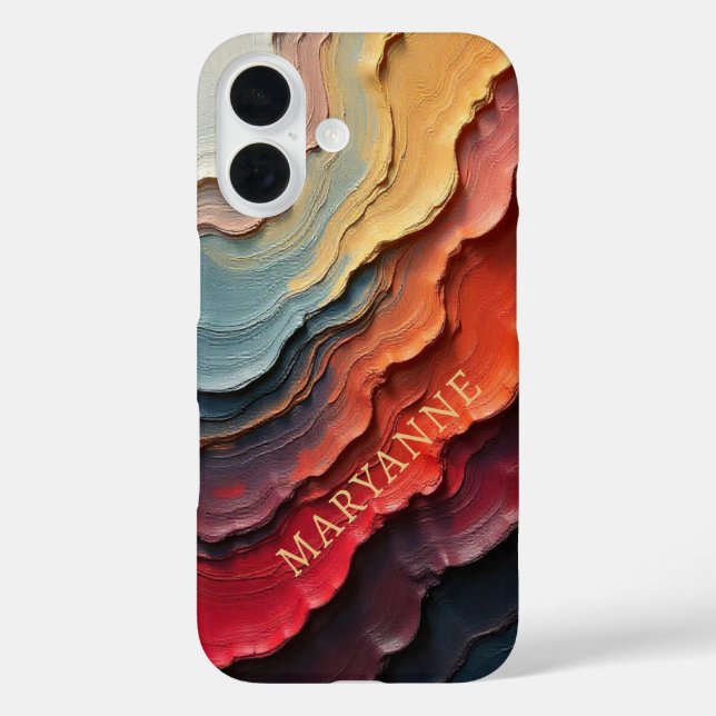 Trendy Einzigartige, getrocknete Farbtöne iPhone 16 Hülle (Rückseite)