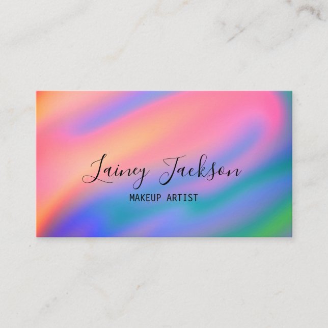 Trendy Einzigartiger Neon Pink abstrakte Wellen Visitenkarte (Vorderseite)