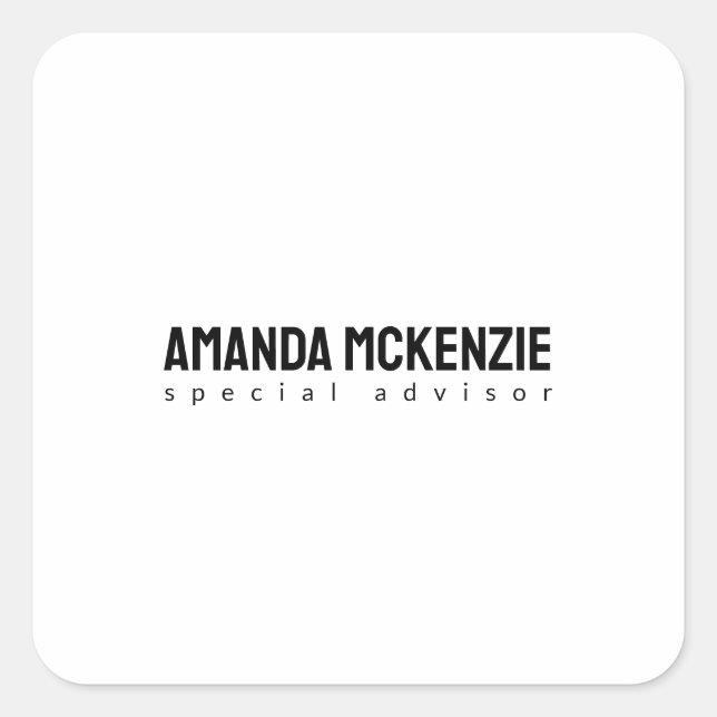 Trendy Einzigartiges kreatives Minimalistisches De Quadratischer Aufkleber (Vorderseite)