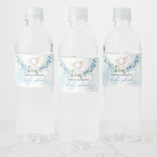 Trendy Elefant Blue Bloral Eukalyptus Baby Dusche