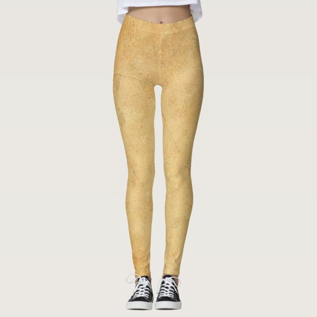 Trendy Elegansed Old Paper Look Template Leggings (Vorderseite)