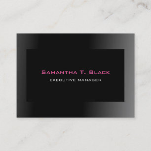 Trendy Elegant Black Gray Pink Führungskraft Manag Visitenkarte