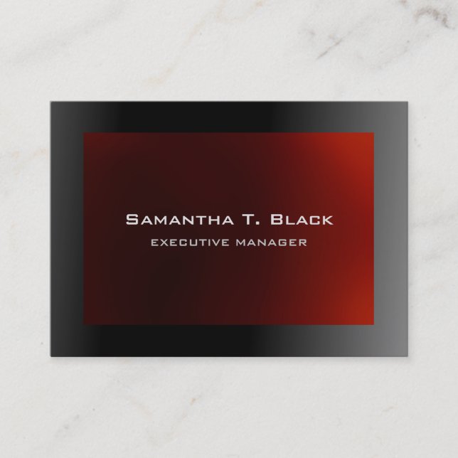 Trendy Elegant Black Gray Red Führungskraft Manage Visitenkarte (Vorderseite)