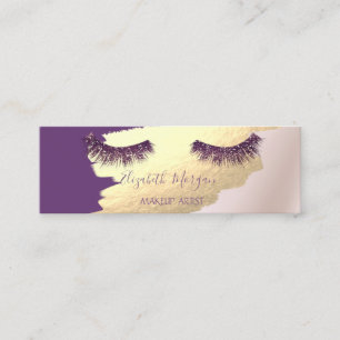 Trendy,Elegant,Faux Goldfolie-Pinselstrich,Wimpern Mini Visitenkarte
