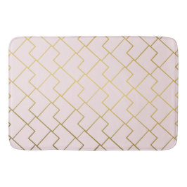 Trendy Elegant Geometric Golden Blush Badematte