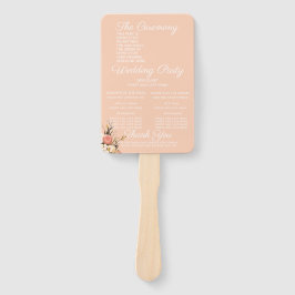 Trendy Elegant Geometric Wedding Program Hand Fan Fächer