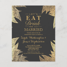 Trendy Elegant Gold Imitate Gezeichnet Leaf Muster Einladung
