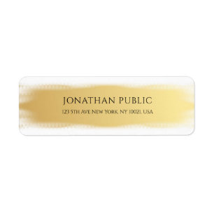 Trendy Elegant Gold White Template Rücksendeadress