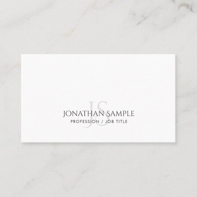 Trendy Elegant Minimalistisch Monogram Schlicht Mo Visitenkarte (Vorderseite)