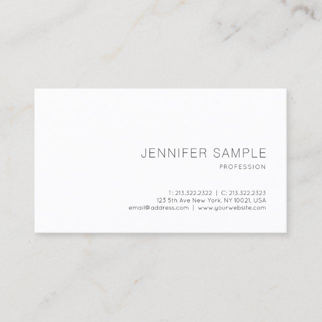 Trendy Elegant Minimalistisches Design Beruflich Visitenkarte (Vorderseite)