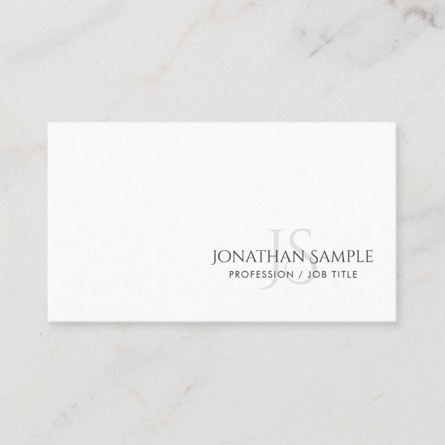 Trendy Elegant Minimalistisches Monogramm Schlicht Visitenkarte (Vorderseite)