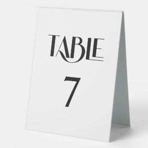 Trendy Elegant Moderne Typografie Nummer Hochzeit Tischaufsteller