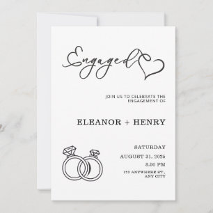 Trendy Elegant Schwarz-Weiß minimalist  Einladung