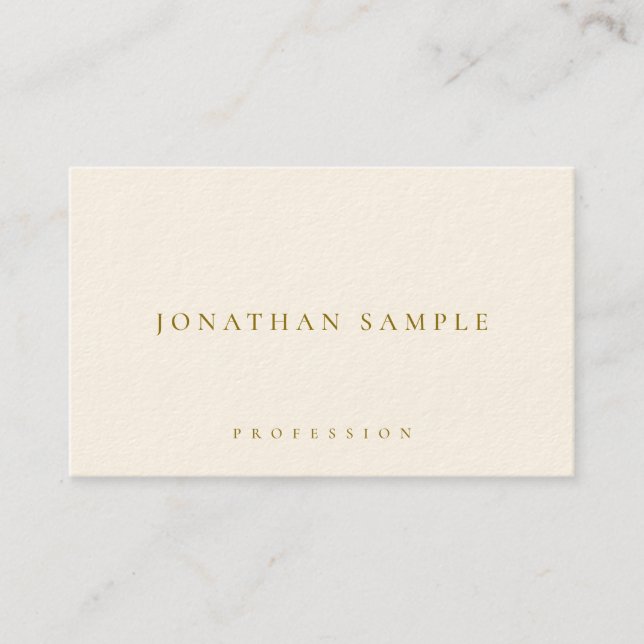 Trendy Elegant Simple Template Gold Text Deluxe Visitenkarte (Vorderseite)