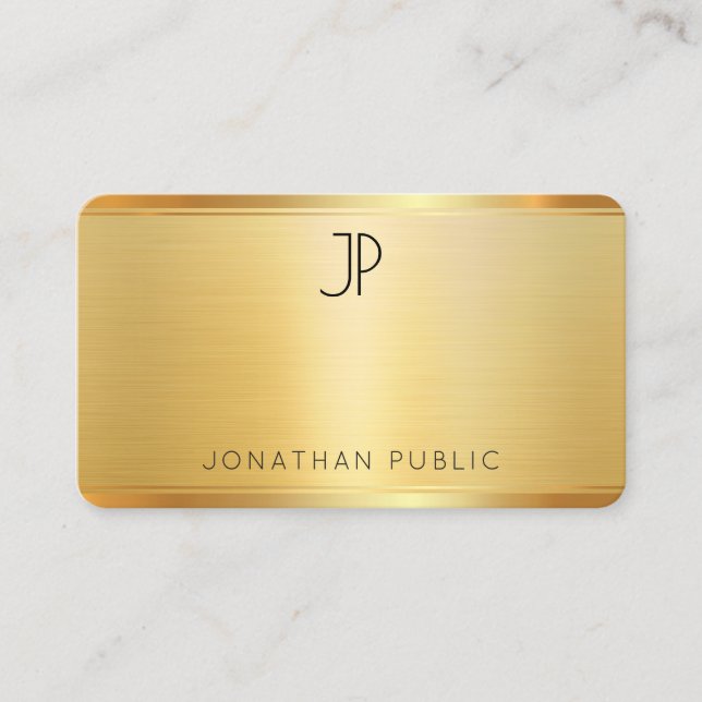 Trendy Elegante Beruflich Template Imitate Gold Visitenkarte (Vorderseite)