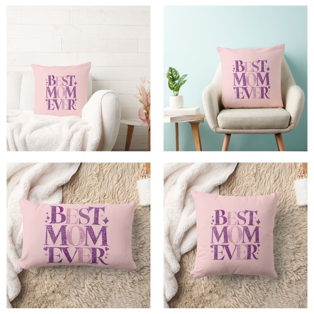 Trendy Elegante Beste Mama Lendenkissen (best mom ever pillows Trendy Typography)