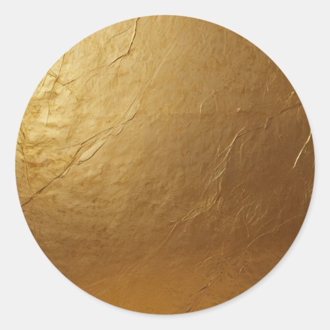 Trendy Elegante Glamour Imitats Gold Runder Aufkleber (Vorderseite)