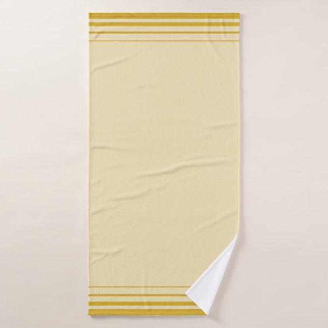 Trendy Elegante Golden Lines on Champagne Beige Badehandtuch (Badehandtuch)
