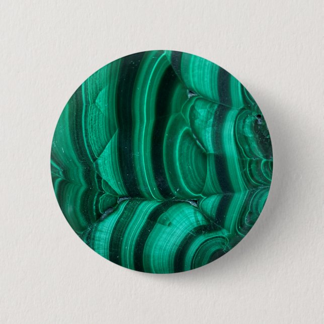 Trendy Elegante Green Malachite Crystal Stone Button (Vorderseite)