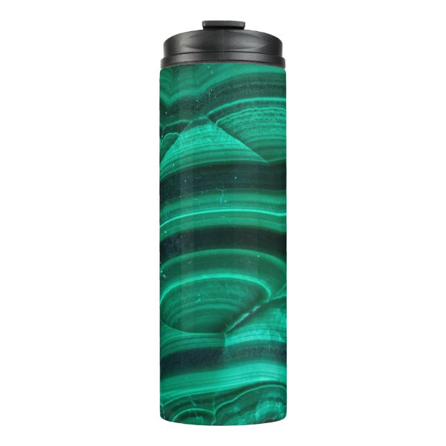 Trendy Elegante Green Malachite Crystal Stone Thermosbecher (Vorderseite)
