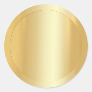Trendy Elegante Imitate Gold Moderne Blank Templat Runder Aufkleber