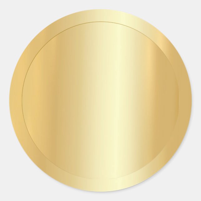 Trendy Elegante Imitate Gold Moderne Blank Templat Runder Aufkleber (Vorderseite)