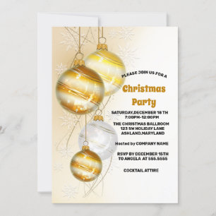 Trendy Elegante Weihnachtsbälle, Christmas Party I Einladung