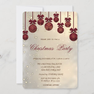 Trendy Elegante Weihnachtsbälle, Weihnachts-Party Einladung