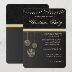Trendy Elegante Weihnachtsbälle, Weihnachts-Party Einladung