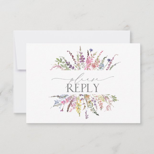 Trendy Elegante Wildblume UAWG RSVP Karte (Vorderseite)