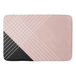 Trendy eleganter geometrischer Chic in Schwarz und Badematte