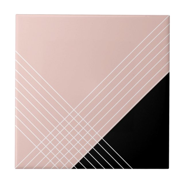 Trendy eleganter geometrischer Chic in Schwarz und Fliese (Vorderseite)