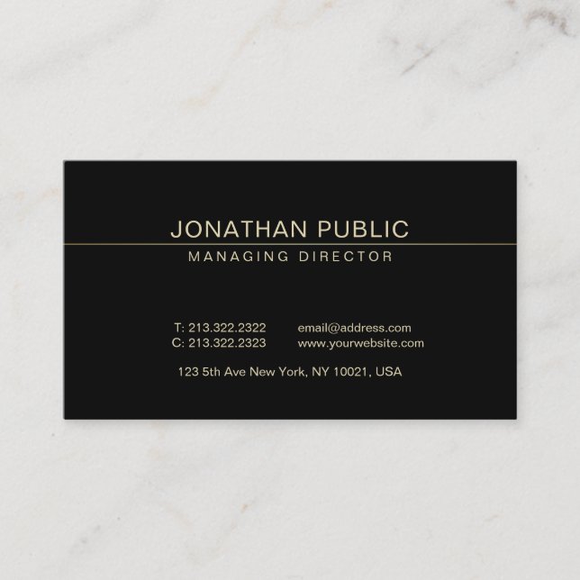 Trendy eleganter Manager-Direktor Ceo Plain Luxury Visitenkarte (Vorderseite)