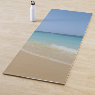 Trendy Elegantes Blue Sea Water Waves Sand Templat Yogamatte