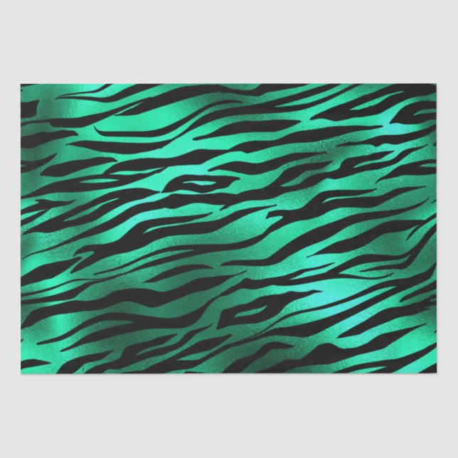 Trendy Emerald Green Animal Print Seidenpapier (Vorderseite)