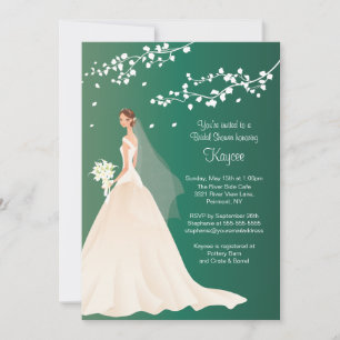 Trendy Emerald Green Bride Brautparty laden ein Einladung