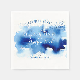 TRENDY EMPFANG Stilvolle Aquarellblau Serviette
