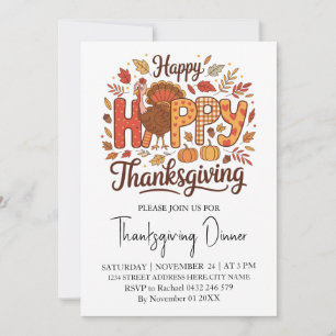 Trendy Erntedank Dinner Turkey Pumpkin Einladung