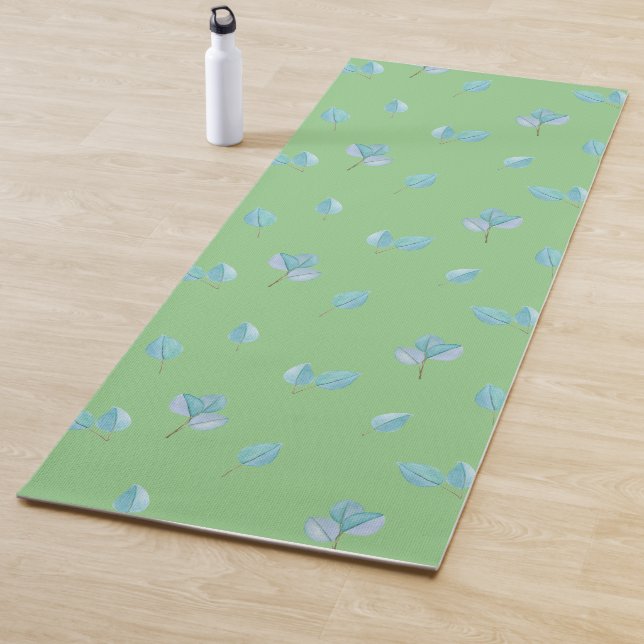 Trendy Eukalyptus-Blätter auf dem Markt Yogamatte (Beispiel)