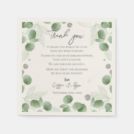 Trendy Eukalyptus Blätter Wedding Vielen Dank für  Serviette