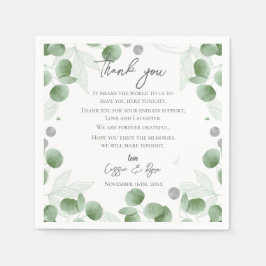 Trendy Eukalyptus Blätter Wedding Vielen Dank für  Serviette