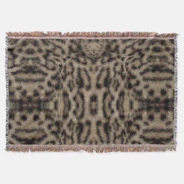 Trendy Exotic Snow Leopard Muster Tierdruck Decke (Vorderseite)