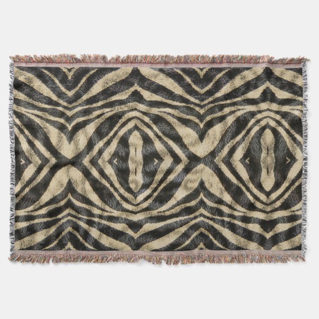Trendy Exotic Zebra Fur Muster Animal Print Decke (Vorderseite)
