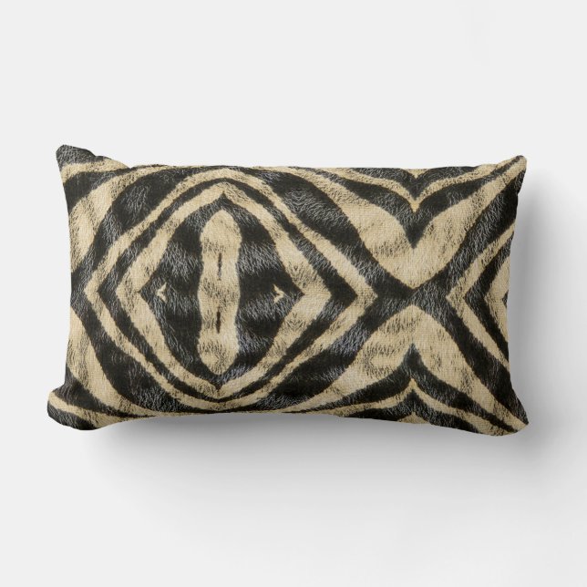 Trendy Exotic Zebra-Vorderseite Muster Tierdruck Lendenkissen (Vorderseite)